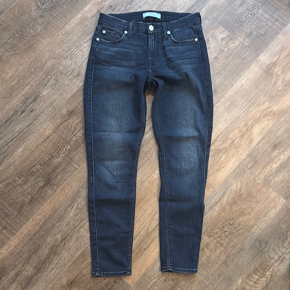7 For All Mankind Women’s Size 27‎ Ankle Skinny Jeans b(air) denim dark blue